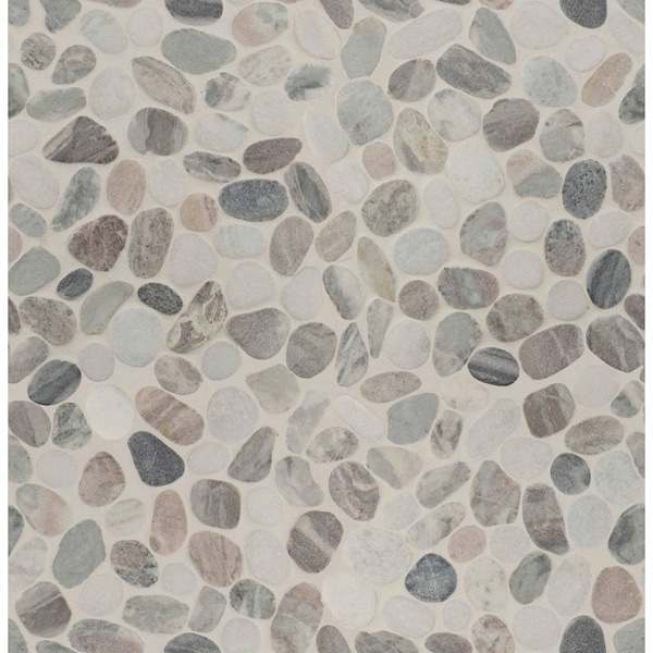 Msi Puebla Greige Pebble 11.42 In. X 11.42 In. X 10Mm Polished Marble Mesh-Mounted Mosaic Tile, 10PK ZOR-MD-0277 - main
